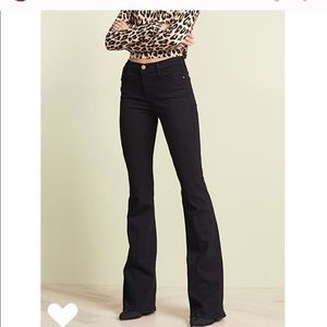 frame le flare jeans black